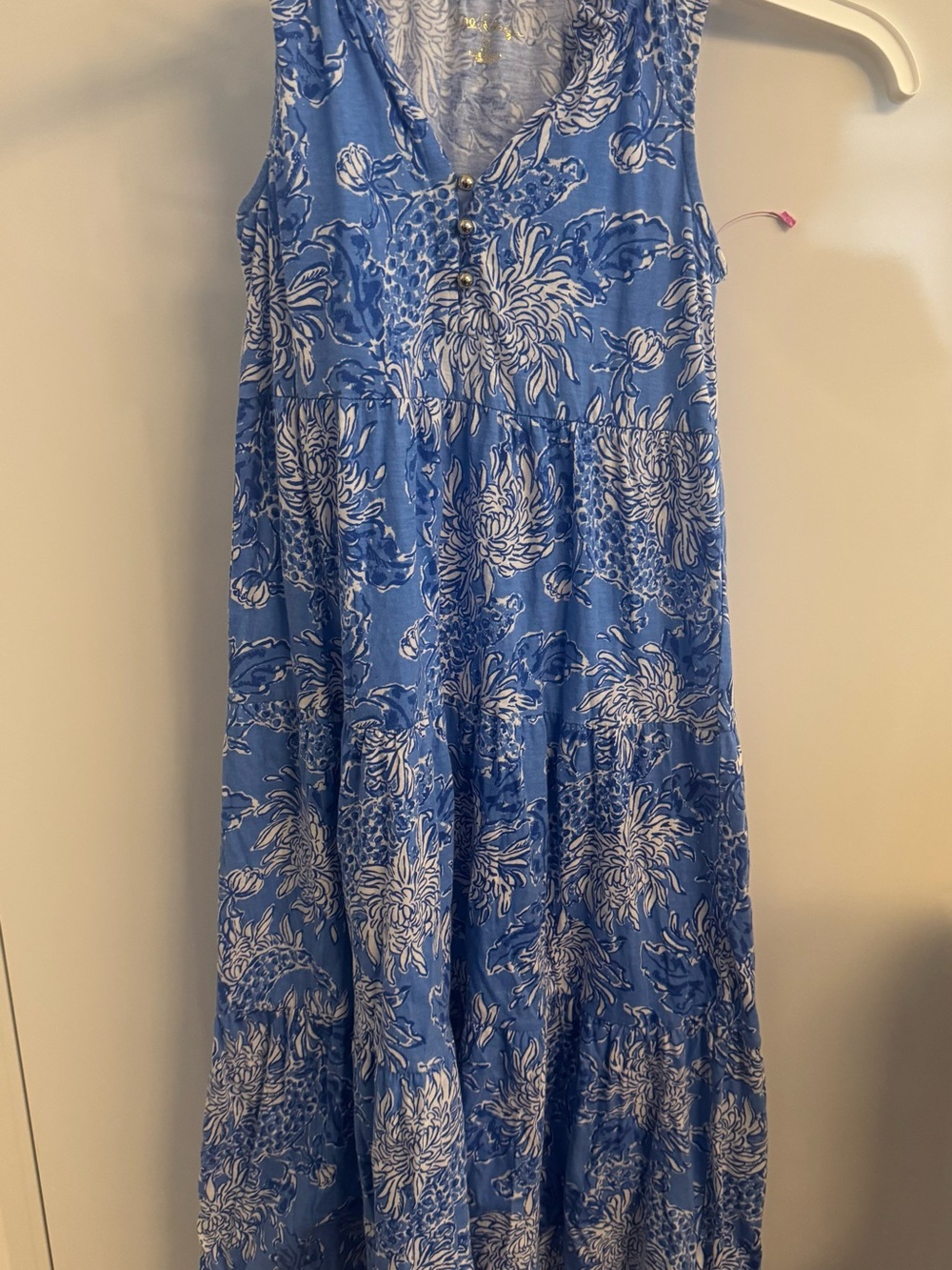 Lilly Pulitzer Blue & White Floral Tiered  Dress